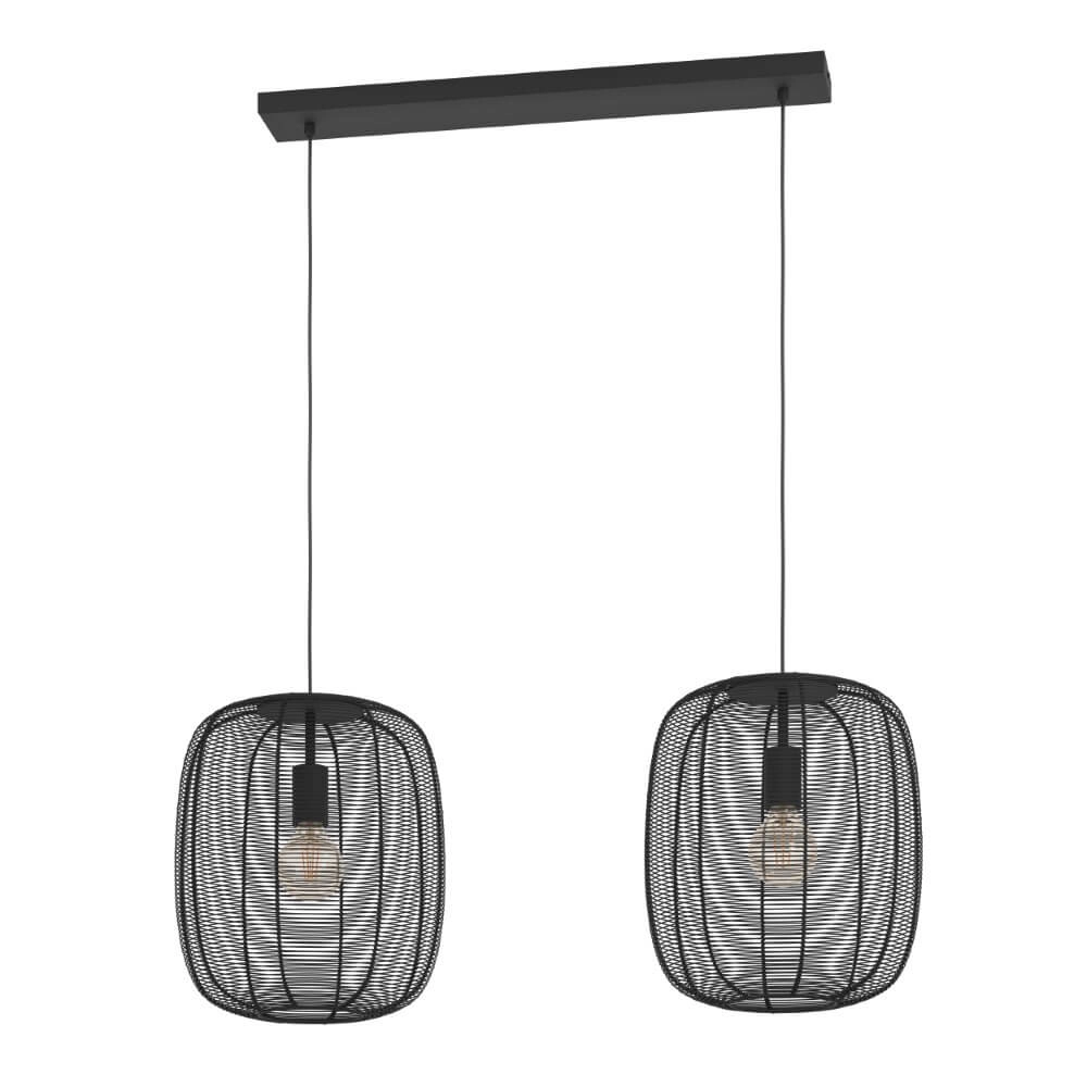 Hängelampe mit 2 Leuchten Rinroe Design schwarz