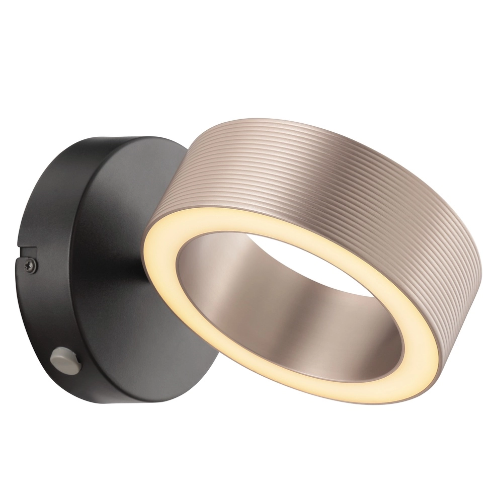 Wandlicht Axion Schwarz mit Braun Brilliant 4004353477140