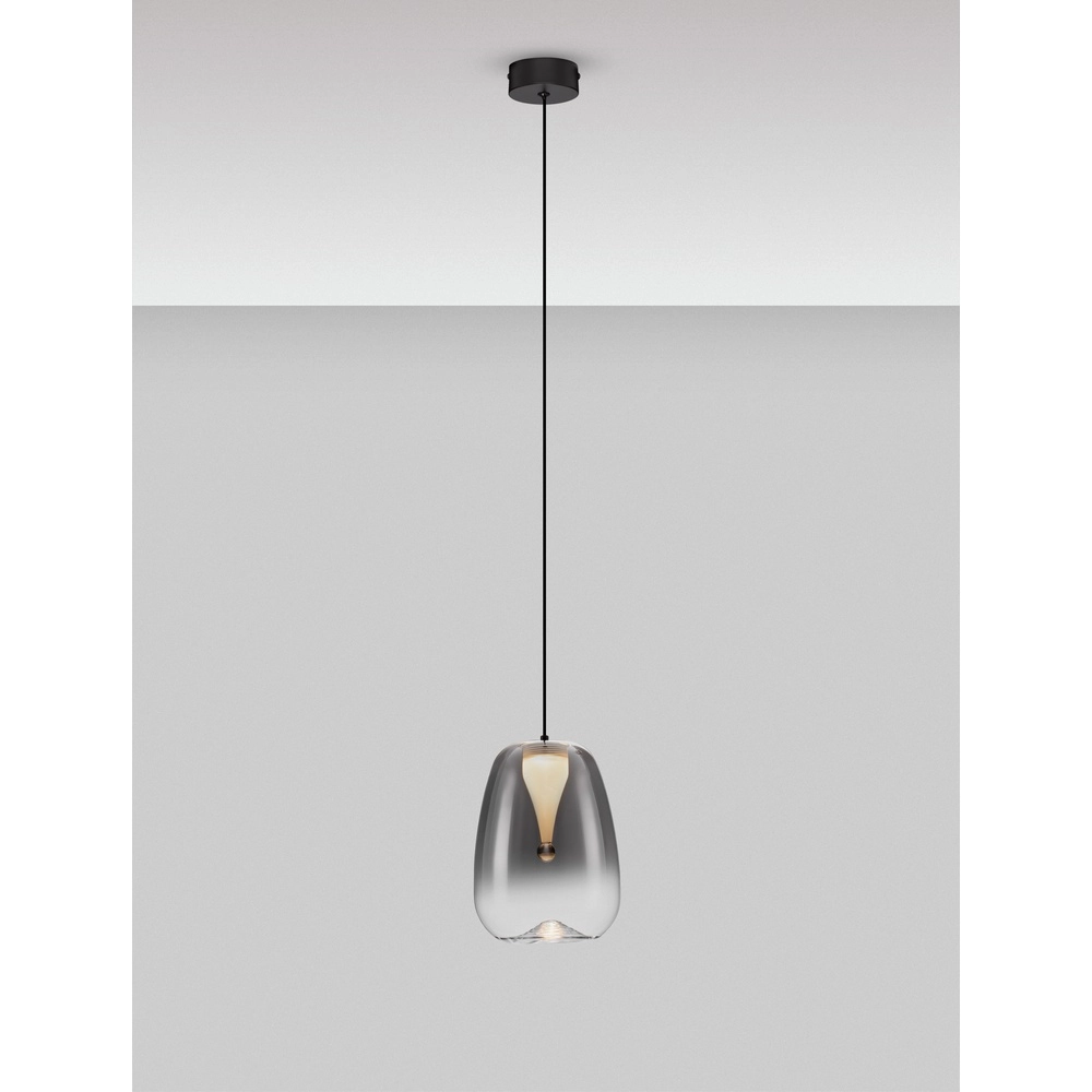 Design-Pendelleuchte Oblo 1-flammiges Rauchglas Lyora 5212017474100
