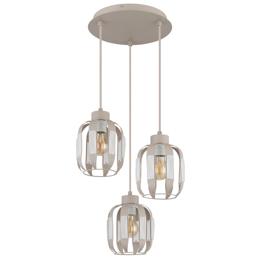 Essaal-Pendellampe Arlen 3-hell sandbraun Globo 9007371583560
