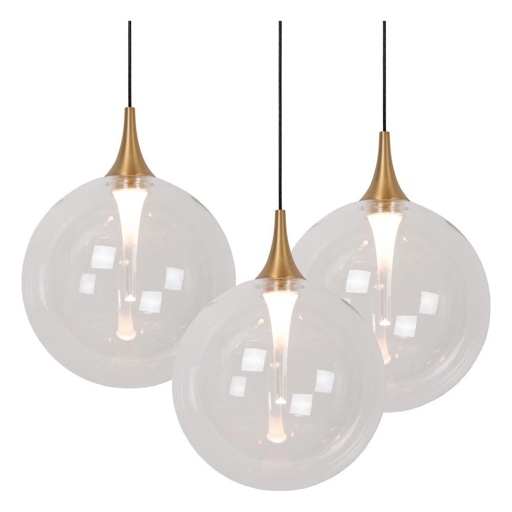 Design-LED-Pendelleuchten Gisela klar – 3x Ø 16 cm Premium by Lucide 5411212134783