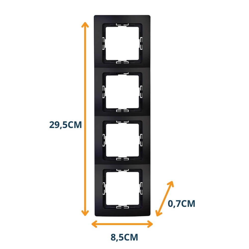 Abdeckrahmen Paris 4-fach schwarz Lyora 4008224657211