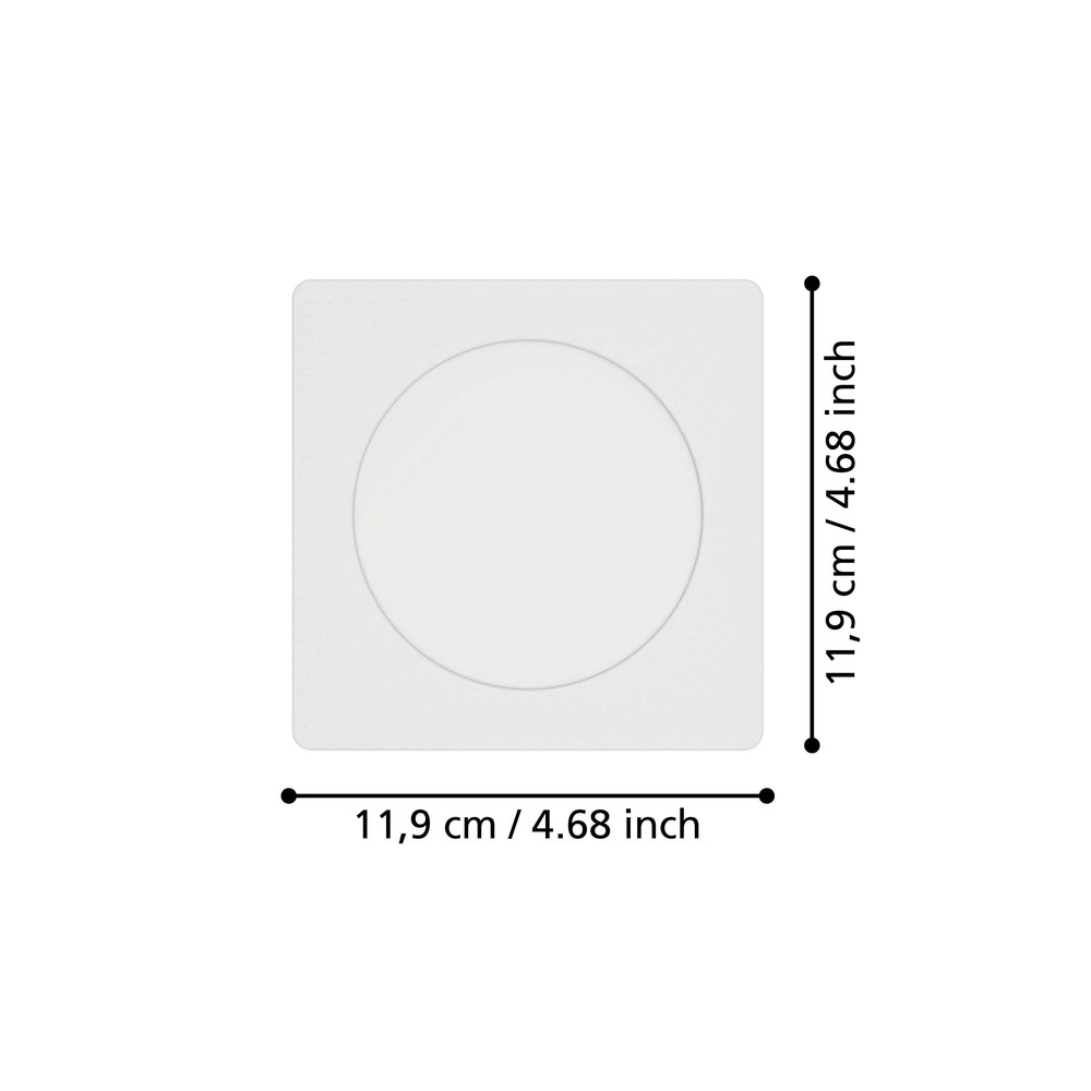 Einbaulampe Fueva 6 Quadrat – Weiß – 11,9x11,9 cm Eglo 9008606330799