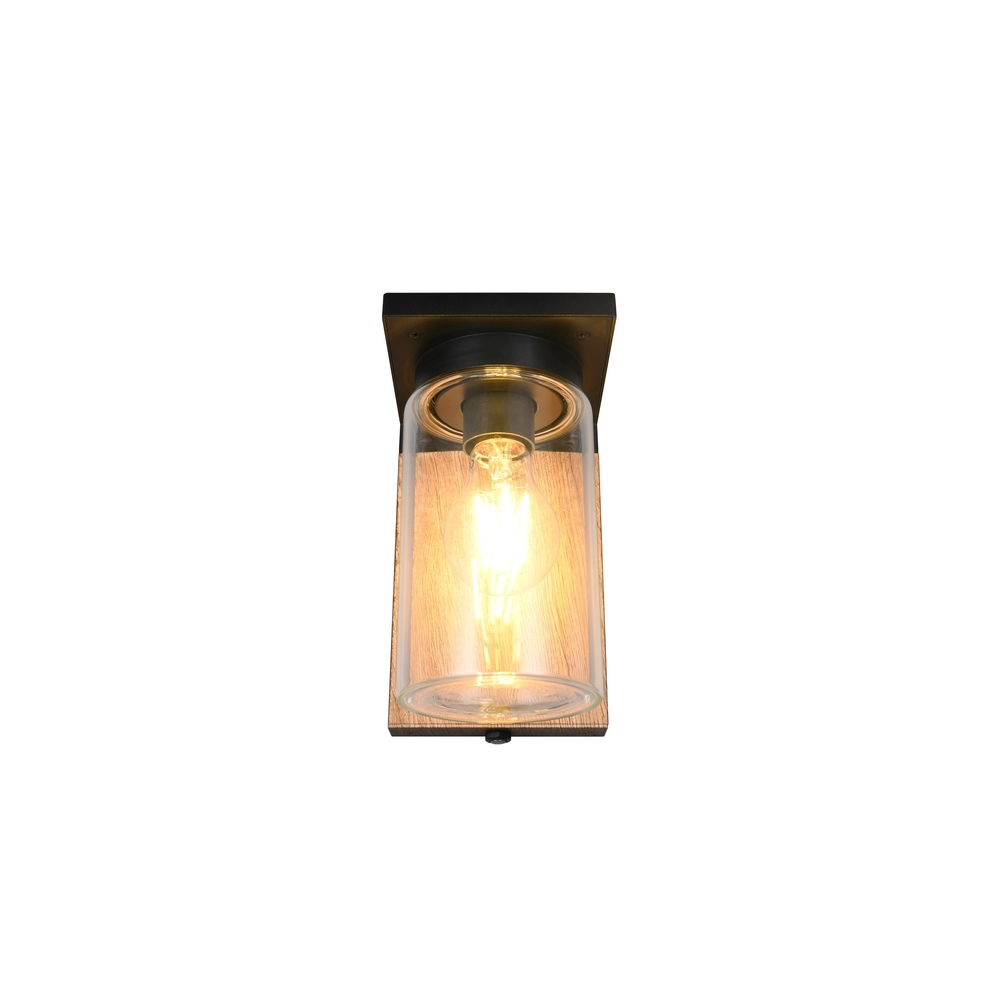 Wandleuchte Ardila schwarz mit Holz Trio 4017807603439