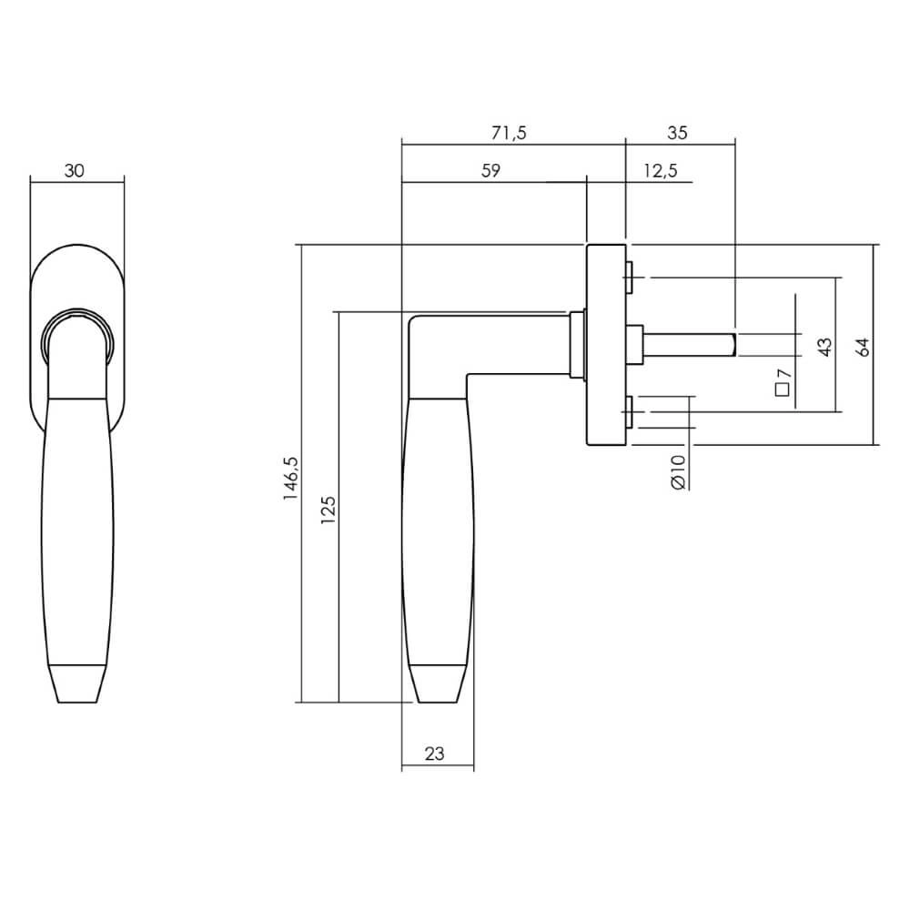 Griff für Fenster Combinatie Edelstahl Intersteel 8714186562000