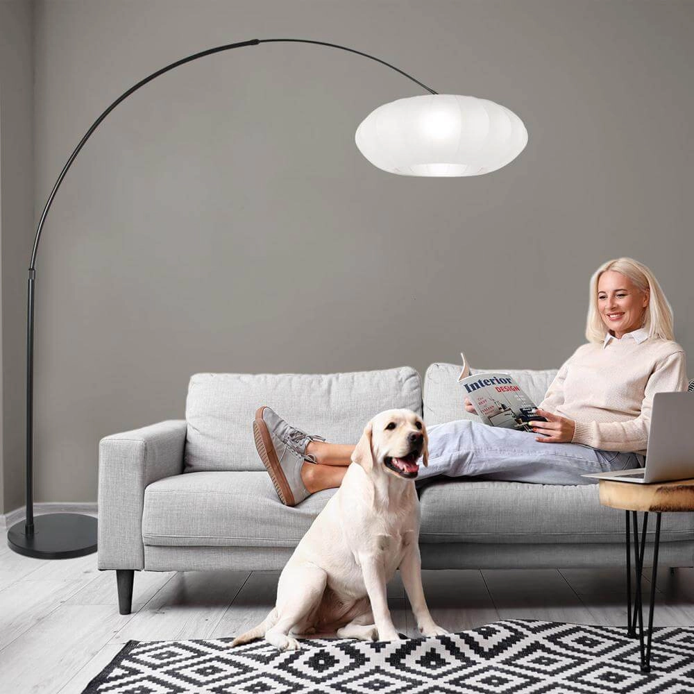 Bogenlampe Sparkled Light schwarz mit weißer Kapuze Steinhauer 8712746173123