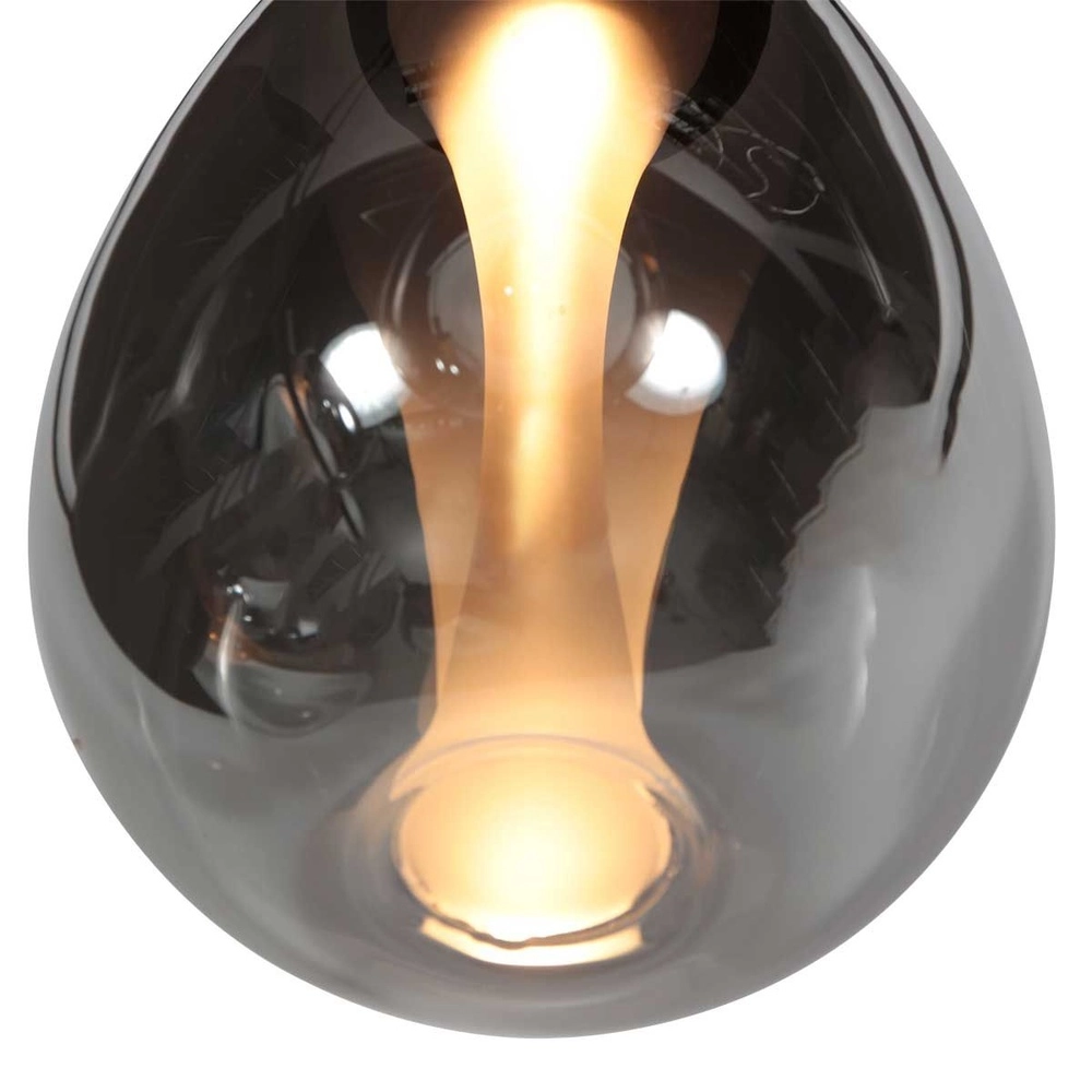 Pendelleuchte Glimsy 5-flammig schwarz mit Rauchglas Steinhauer 8712746177954
