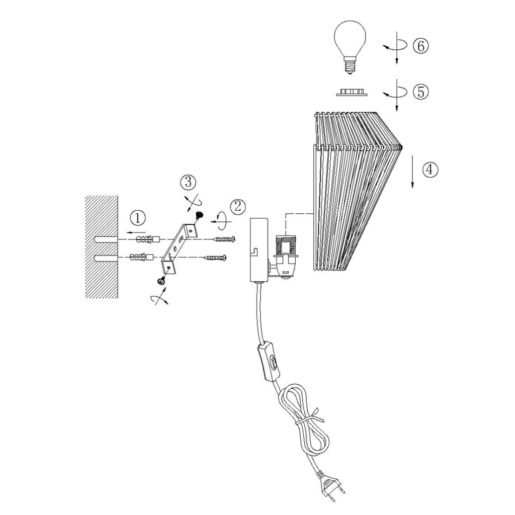 Rattan-Wandlampe Ropex Rattan Steinhauer 8712746181814