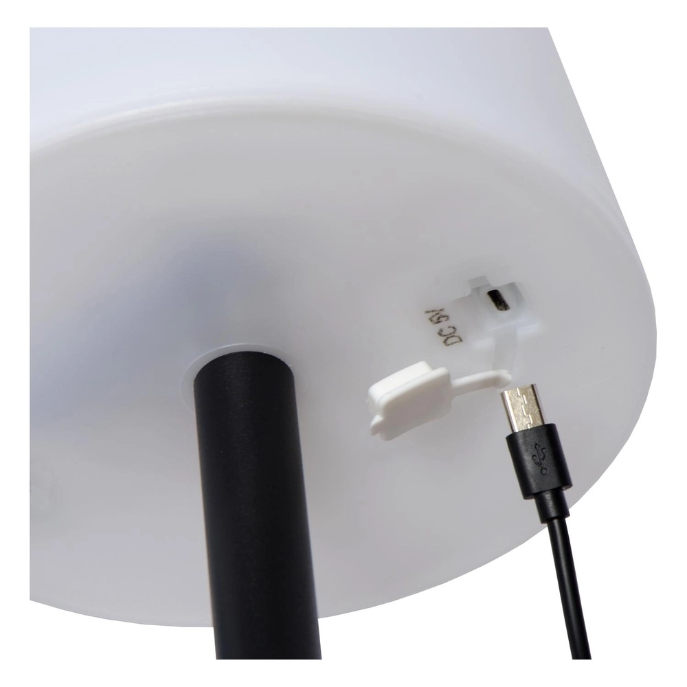 Wiederaufladbare Tischlampe Rio Schwarz-Weiß Lucide 5411212134264