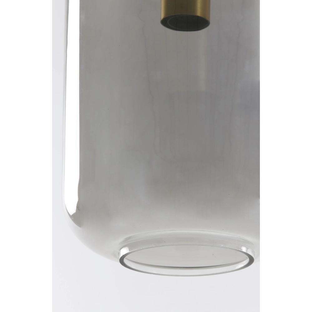 Glas-Pendellampe Lekar 1x E27 – Messing und Rauchglas Light & Living 8717807601447