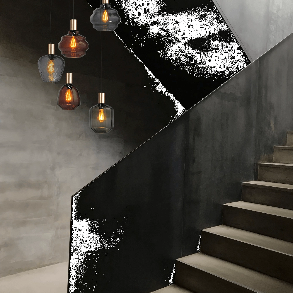 5-flammige Loft-Hängelampe - Gold - Porto mit verschiedenen Gläsern Masterlight 8718121271255