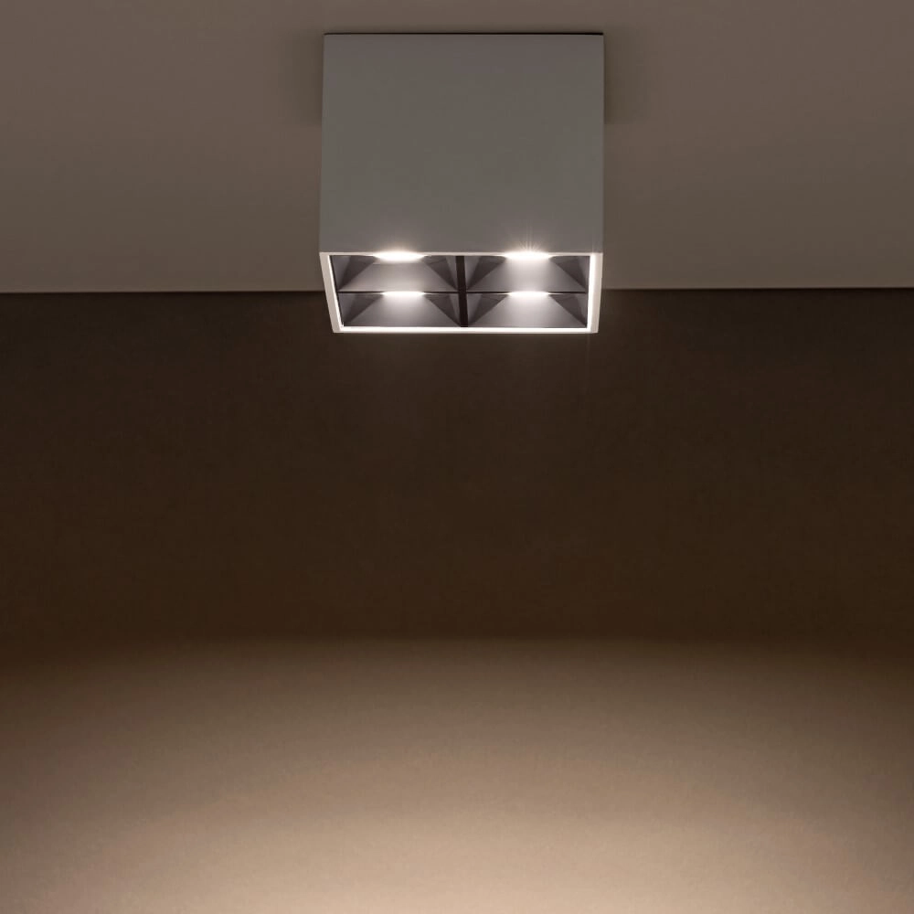 Weißer Aufbaustrahler Midi Led 2x2 LEDs - 3000K Lyora 5903139100472