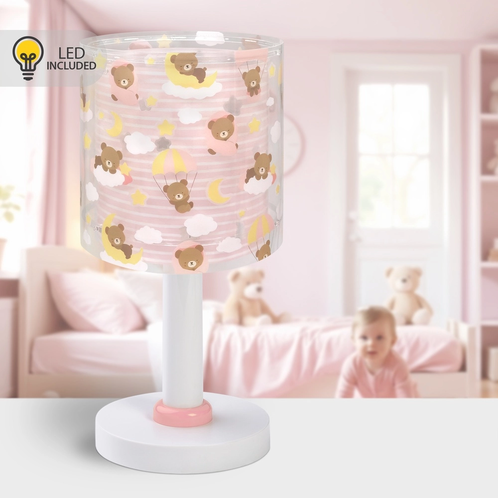 Tischleuchte für Kinderzimmer Baby Teddy rosa Dalber 8420406415710