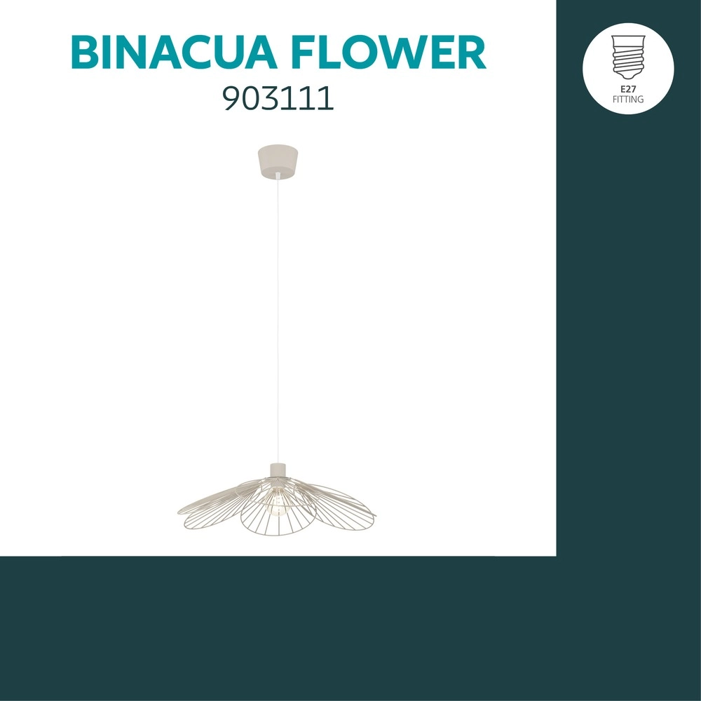 Pendellampe Binacua sandbraun Ø 60 cm