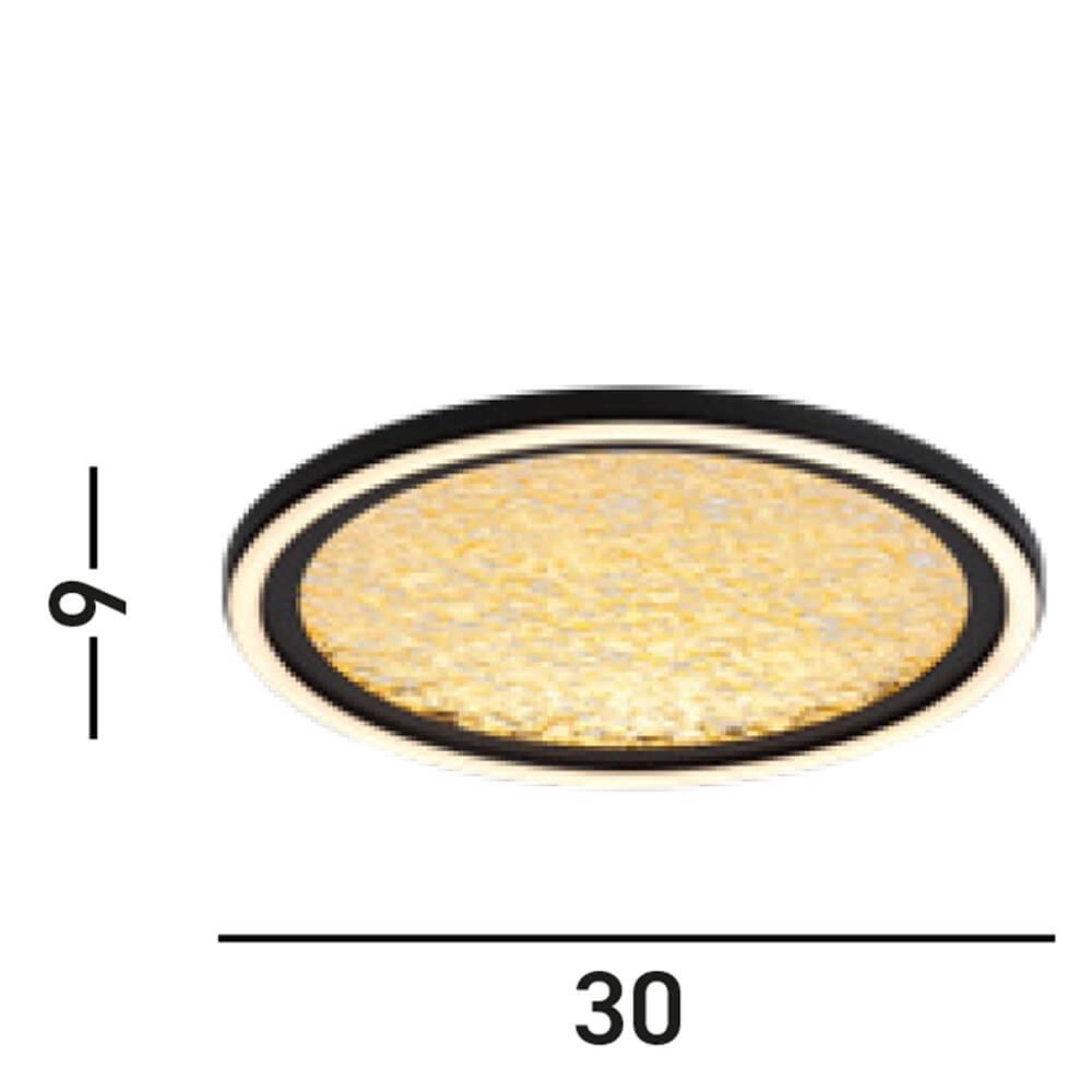 Design-Deckenleuchte Luna Ø 30cm schwarz mit gold Searchlight 5053423273808