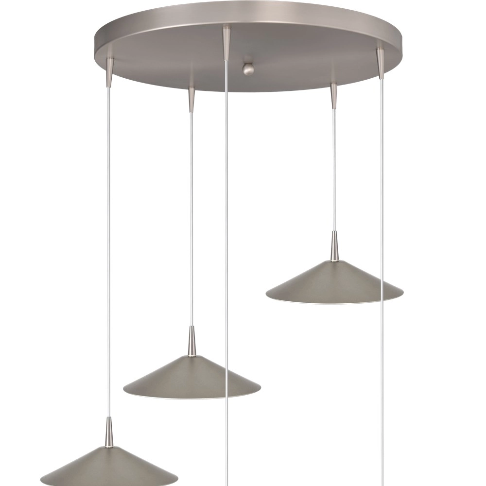 5-Licht Pendellampe Ceppo Nickel Ø 22 cm rund Masterlight 8718121358789