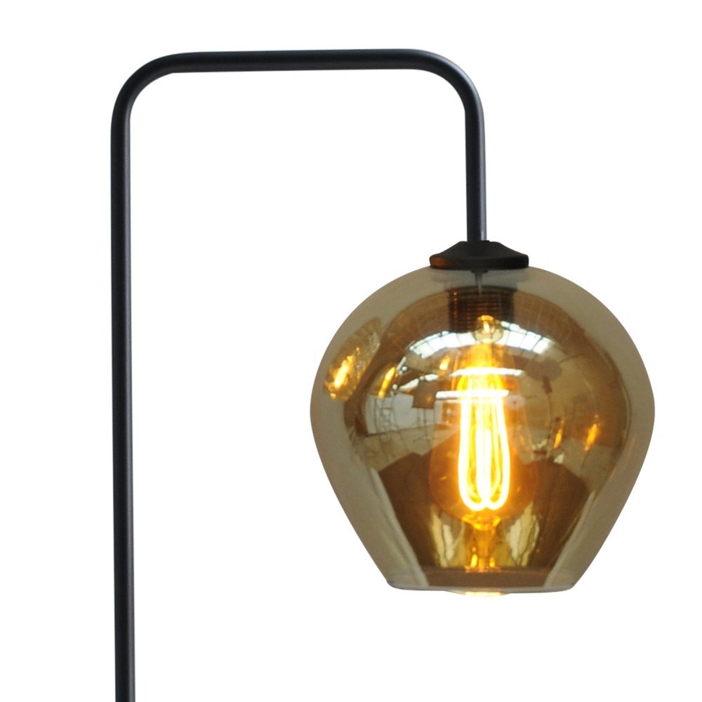 Schwarze Stehlampe Quinto mit Rauchglas Masterlight 8718121245027