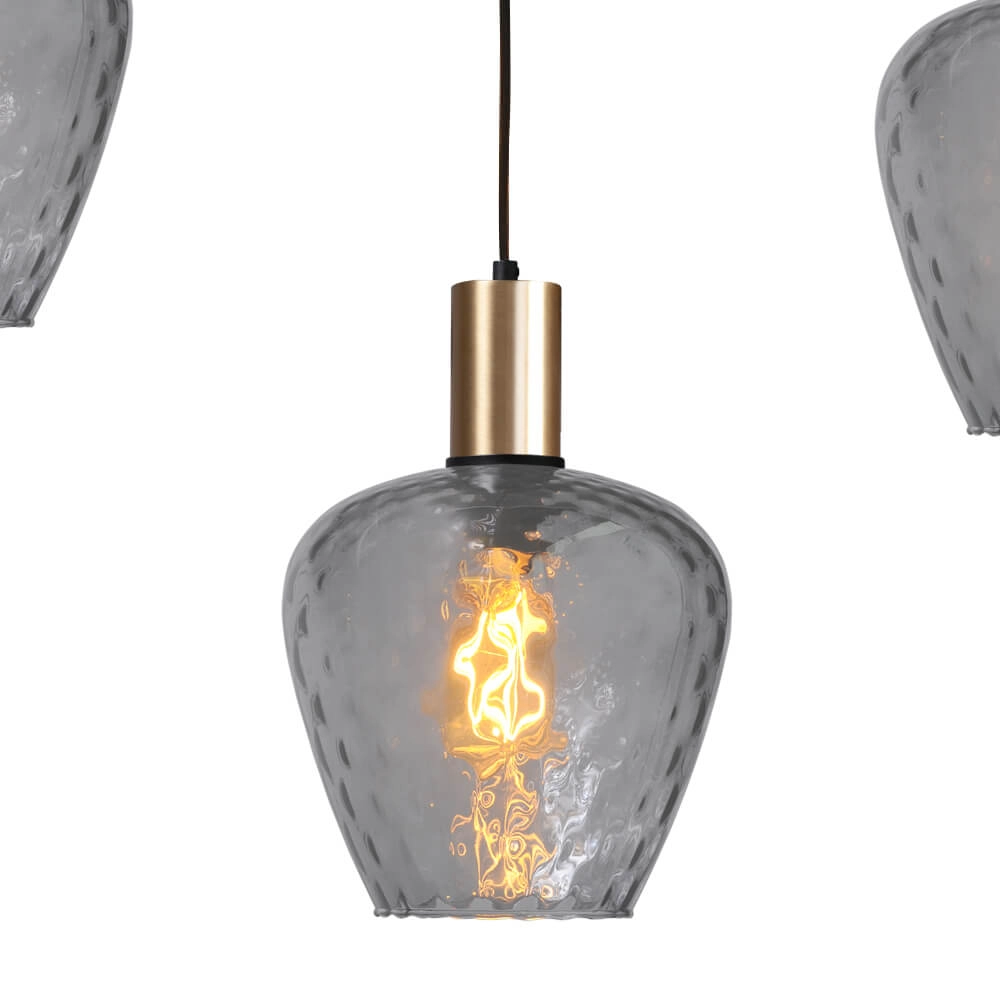 5-flammige Hängelampe - Gold - Porto mit Diamond-Rauchgläsern Masterlight 8718121270197