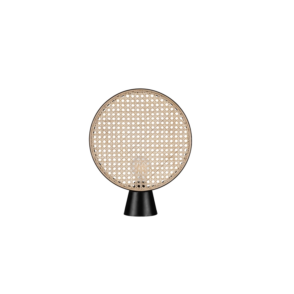 Tischlampe Tiera Rattan mit Schwarz Lyora 5212017477545