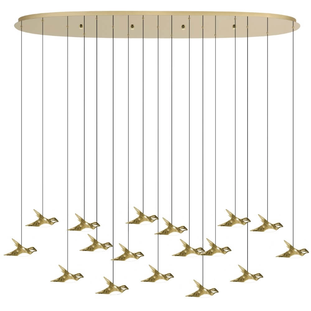 Hängelampe mit 17 Leuchten Paratebueno 2 Messing