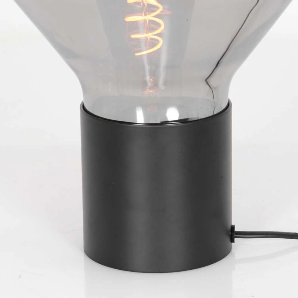 Tischlampe Ambiance schwarz mit Rauchglas Steinhauer 8712746165074
