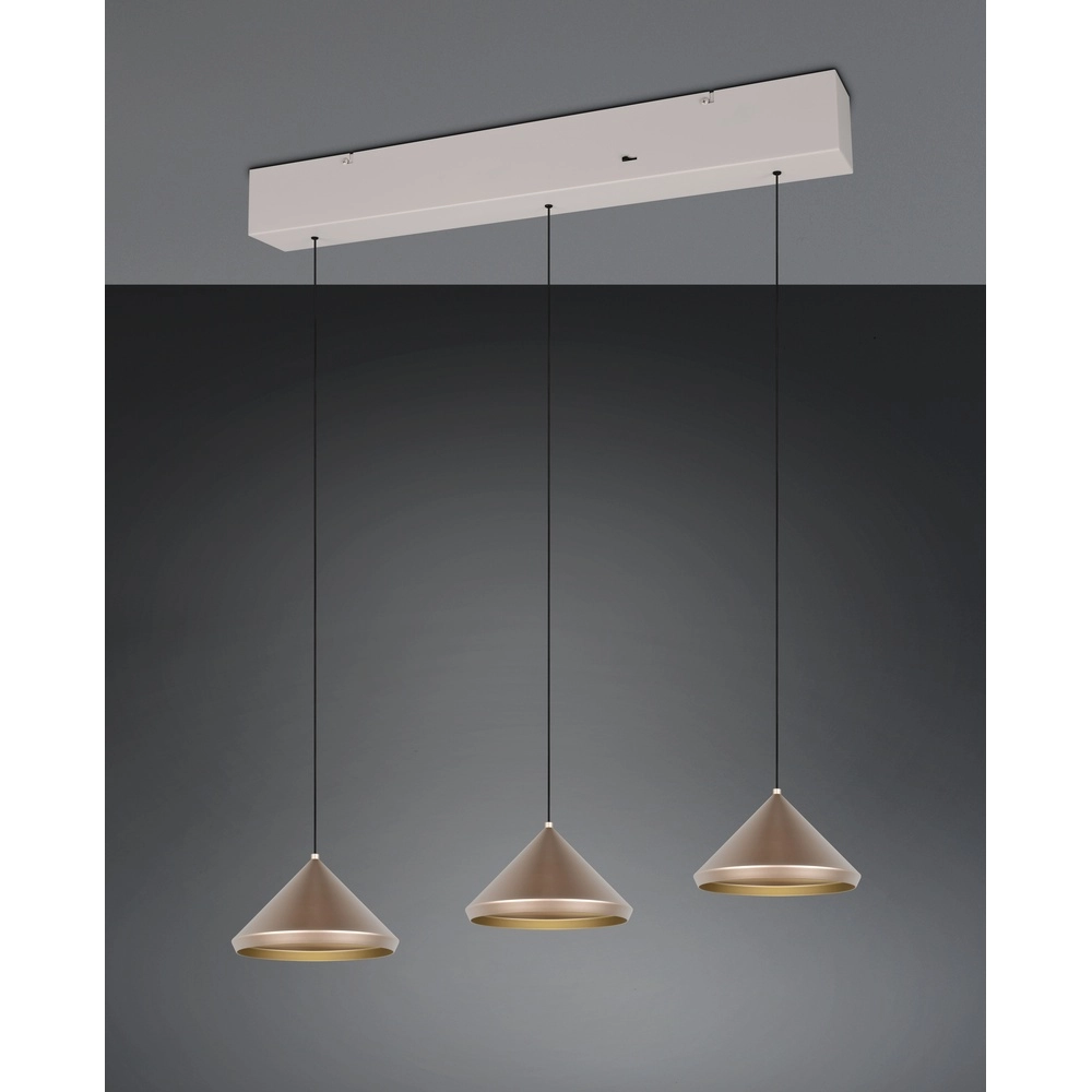 3-flammige Pendelleuchte Laguna kaffeebraun Trio 4017807671056