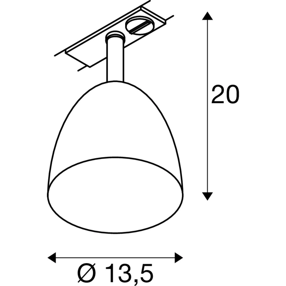 Lampe für Schiene Para Cone 1-phasig Aluminium SLV 4024163305167