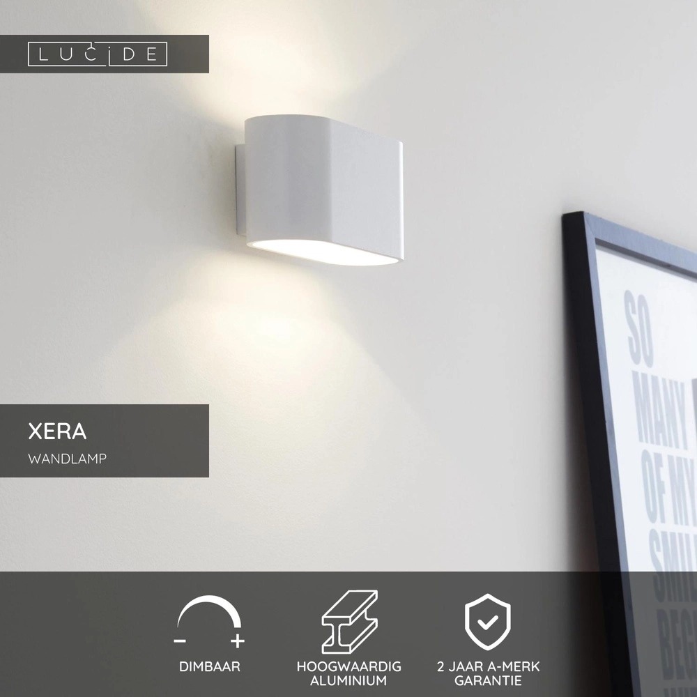 Wandlampe Xera 16 cm weiß Lucide 5411212233691