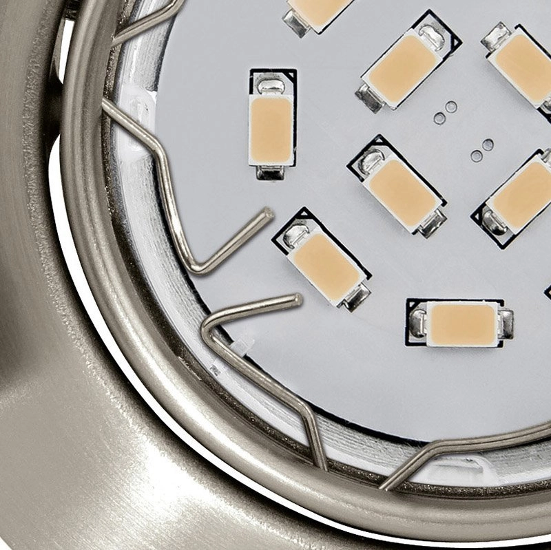 LED-Deckenspot Peneto Round 8,7 cm Set von 3 Nickelmatten Eglo 9002759944087