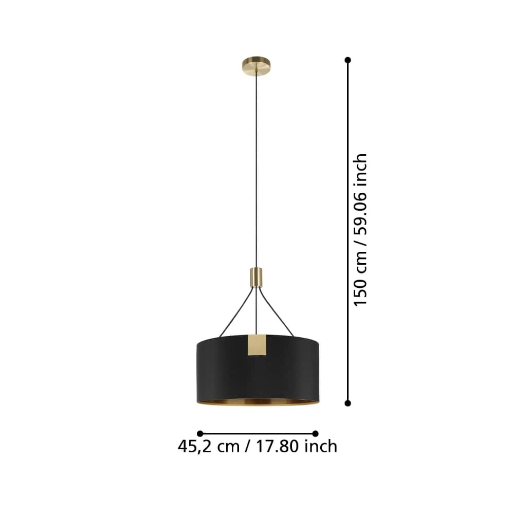 Hängelampe Tortola 1 Ø 45cm - Schwarz mit Gold Stars of Light 9002759399641