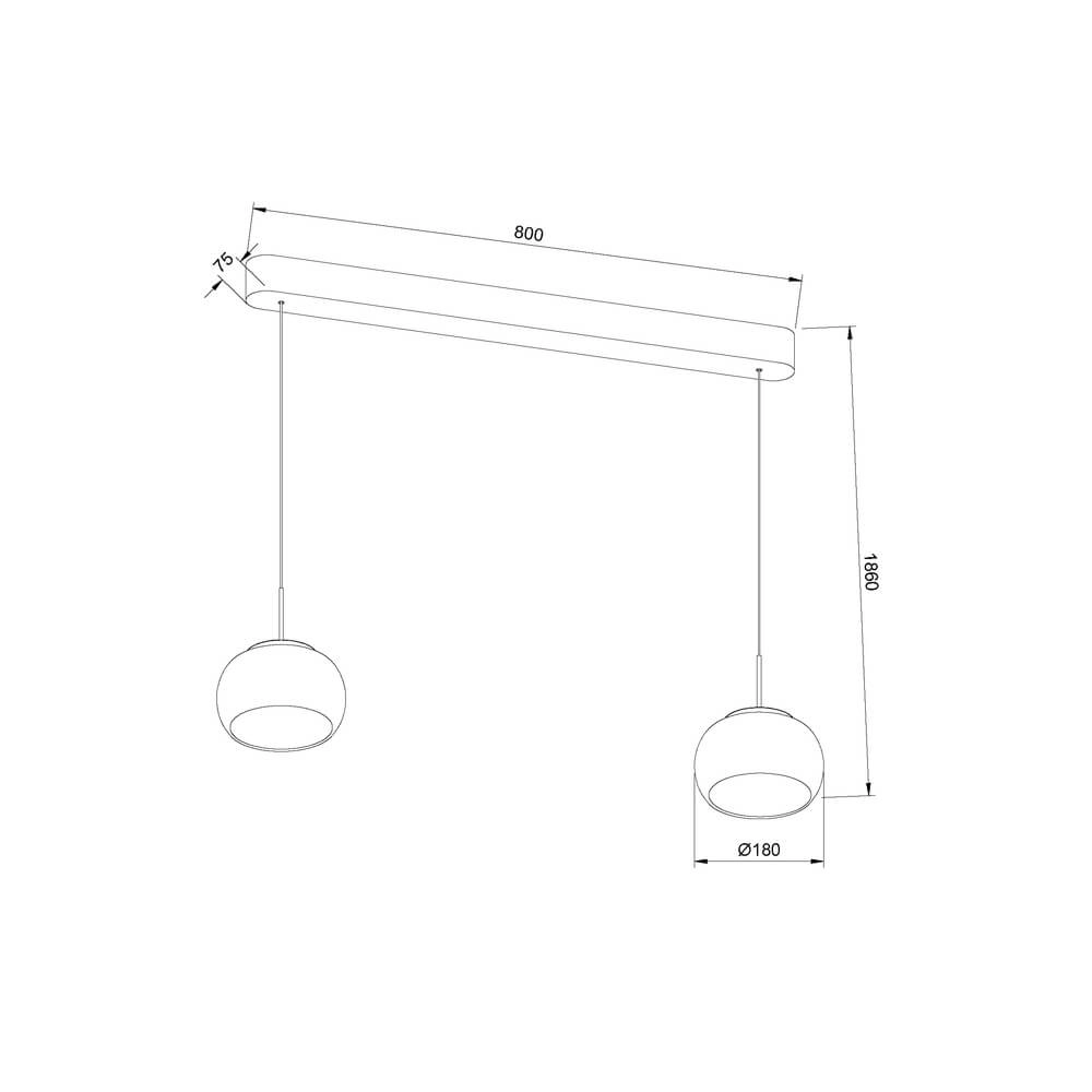 Pendelleuchte für Esstisch Bounto mit Rauchglas Lyora 4255805301210
