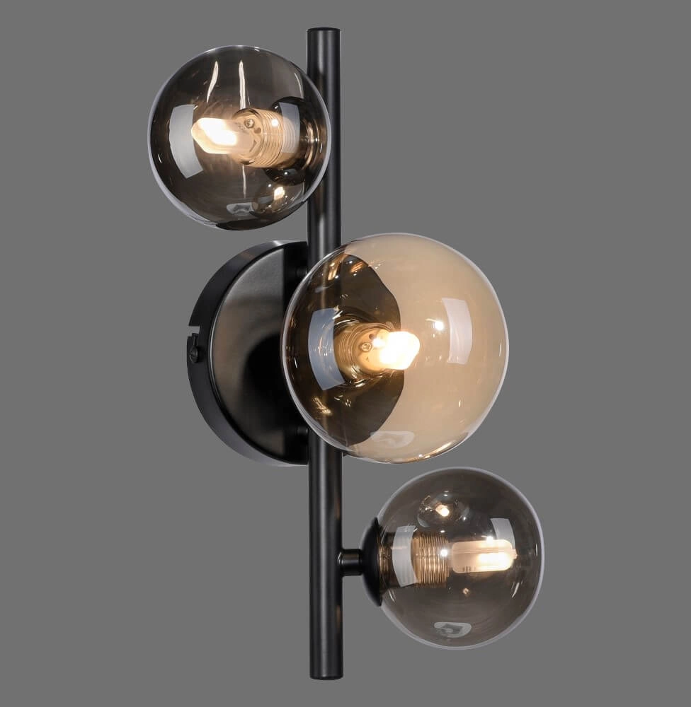 Schwarze Wandlampe Popsicle 3-flammig Paul Neuhaus 4012248375501