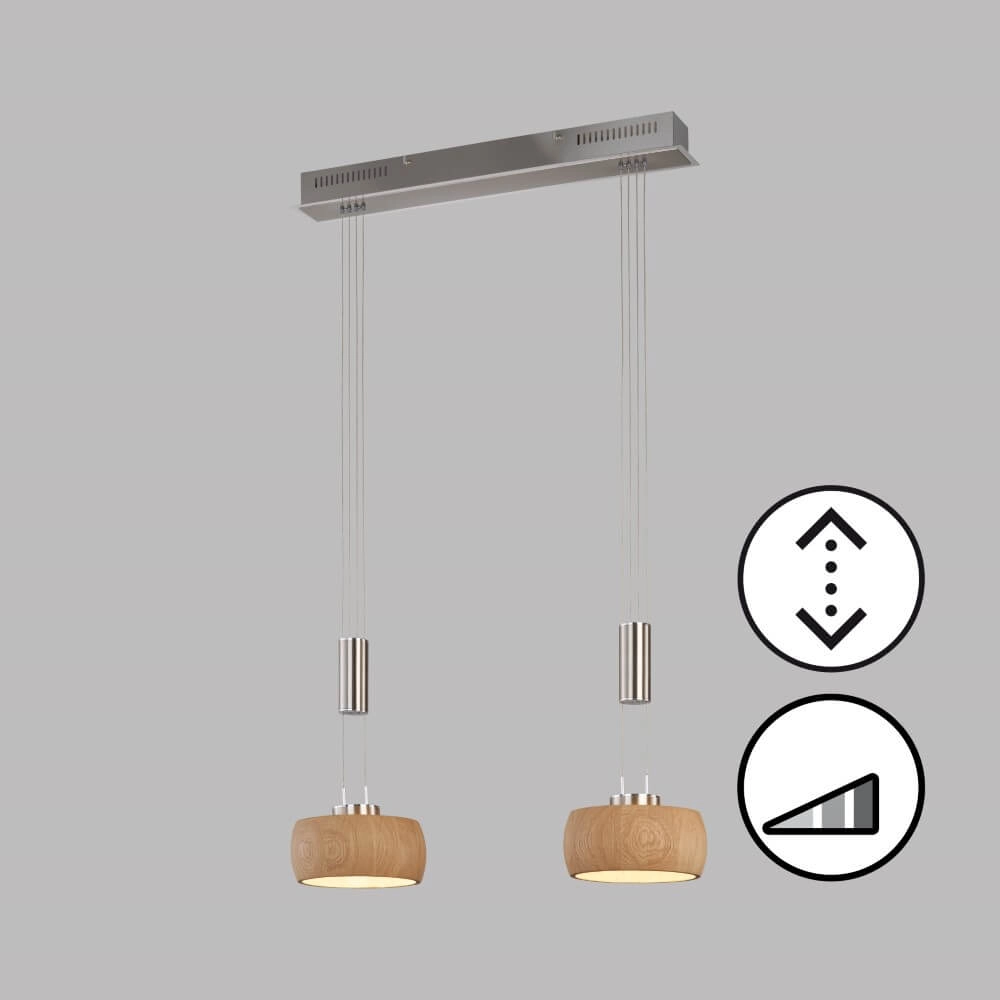 Hängelampe mit 2 Leuchten Shine-Wood LED Fischer & Honsel 4003694610742