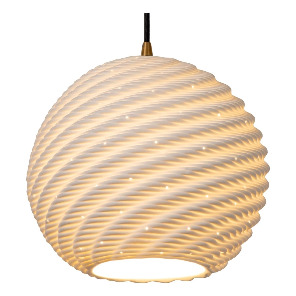 Design-Pendellampe Bina einzelne Ø 25 cm weiß Lucide 5411212135100