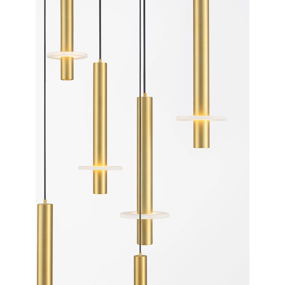 Design-Pendellampe Noemi Gold mit weißem Ø 62 cm Lyora 5212063503328