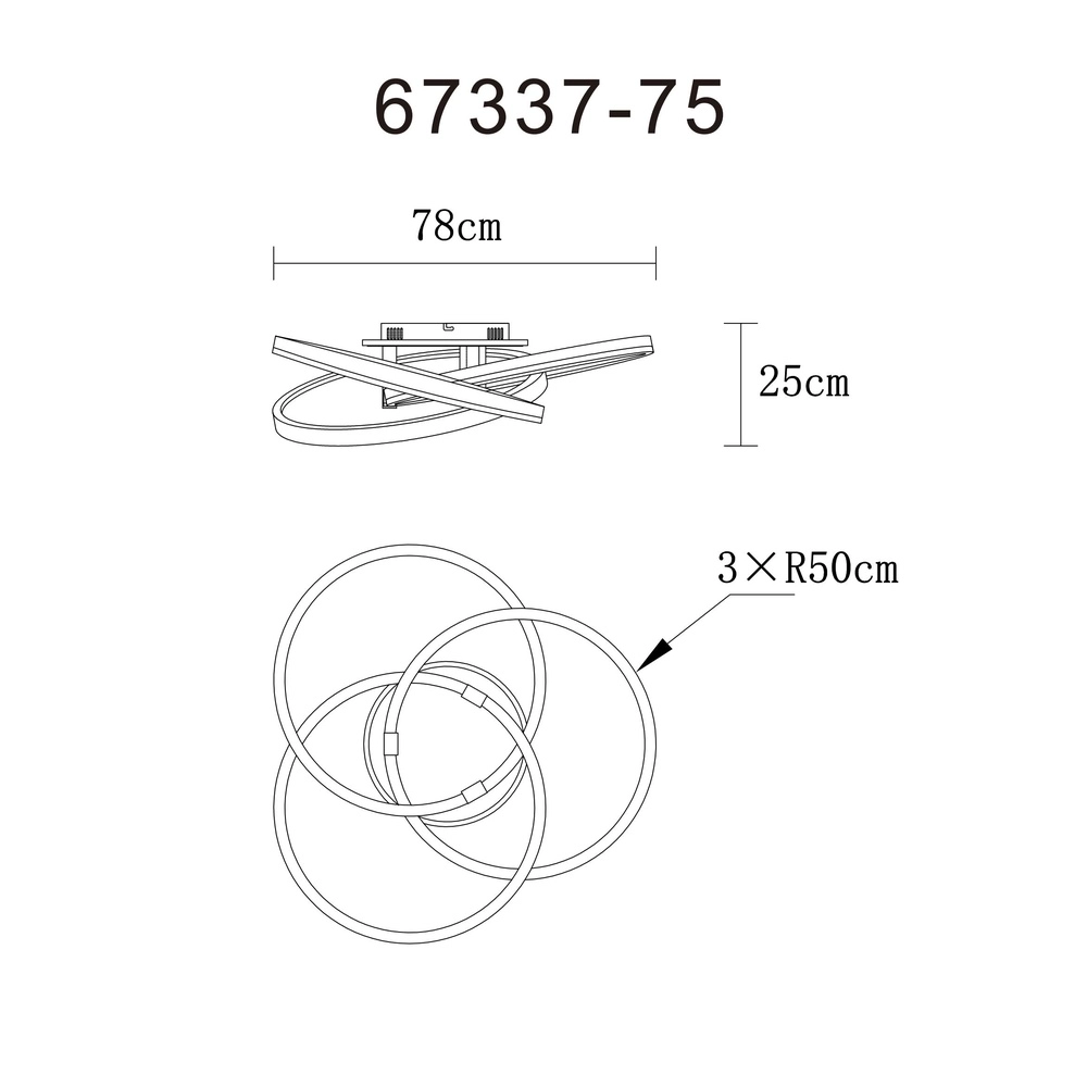 Design-Deckenlampe Tris Anthrazit Globo 9007371510405