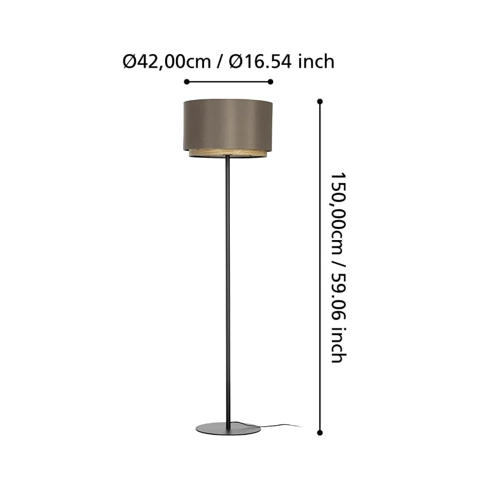 Tischlampe Marchena Cappuccino mit Holz - Ø 42cm Stars of Light 9008606240098