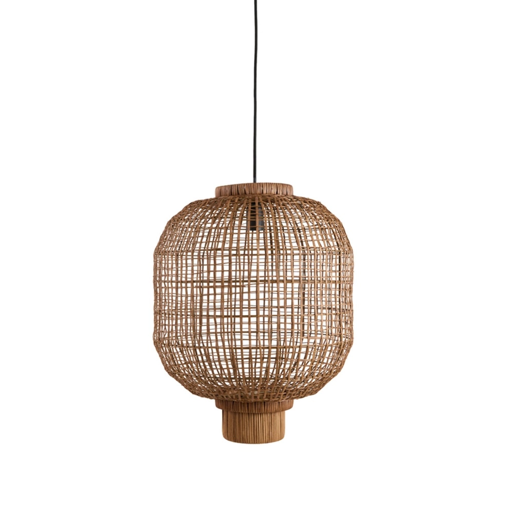 Natürliche Pendellampe Dorzan dunkel Ø 42cm
