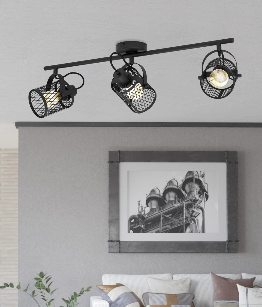 Deckenlampe Dellow 1 schwarz 3-flammig Eglo 9002759312459