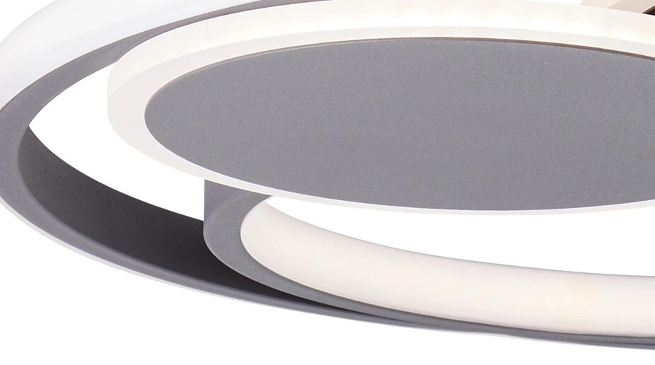 Deckenleuchte Runda 50 cm 3-Ring Anthrazit Brilliant 4004353390487
