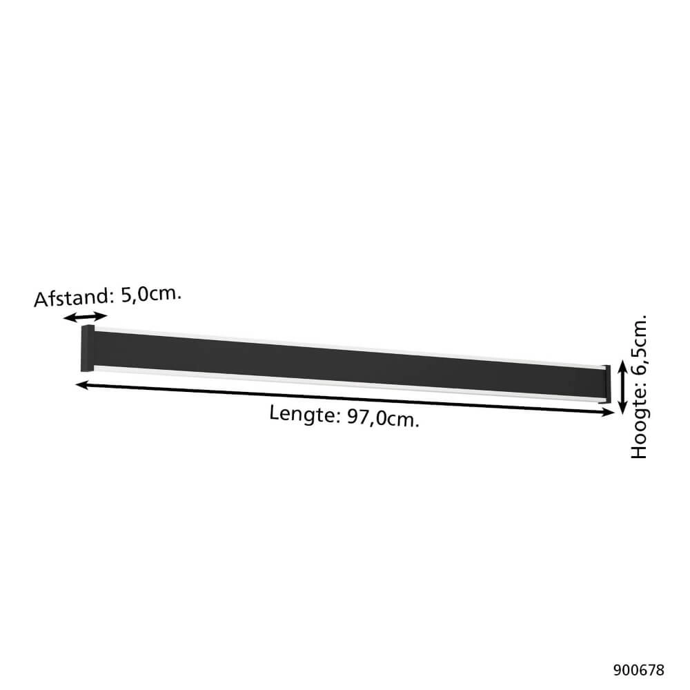 Design-Wandleuchte Neviano 97cm schwarz Eglo 9008606261956