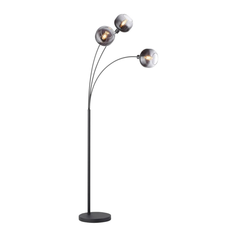Schwarze Stehlampe Zea 3-flammig
