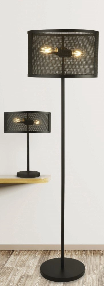 Schwarze Stehlampe Fishnet Searchlight 5053423140735