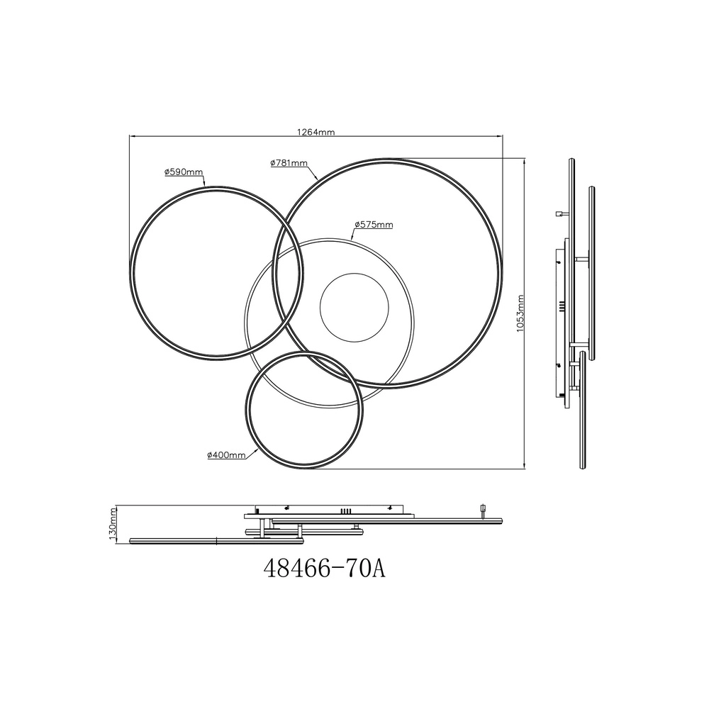 Deckenlampe Invertina Silbergrau 126 cm Globo 9007371450015