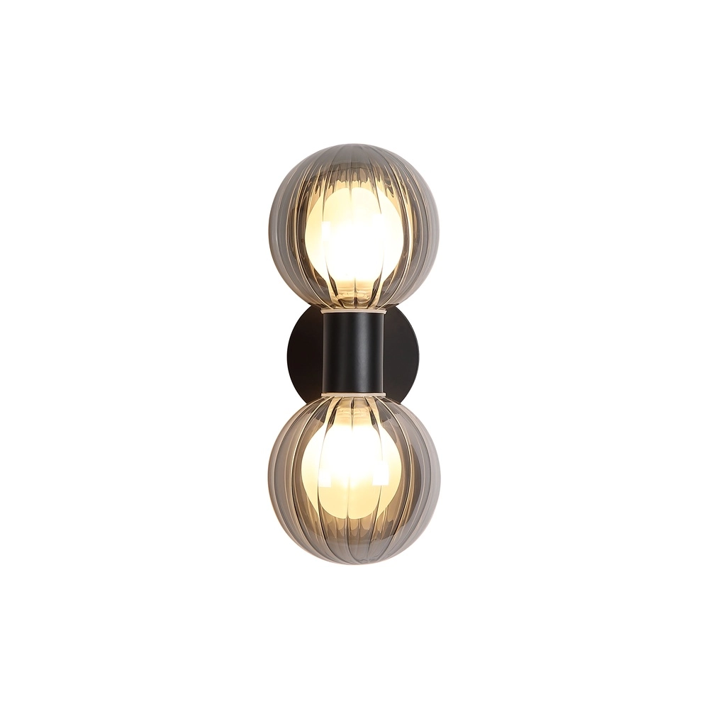 Wandleuchte Luminsphere Schwarzes Doppelzimmer