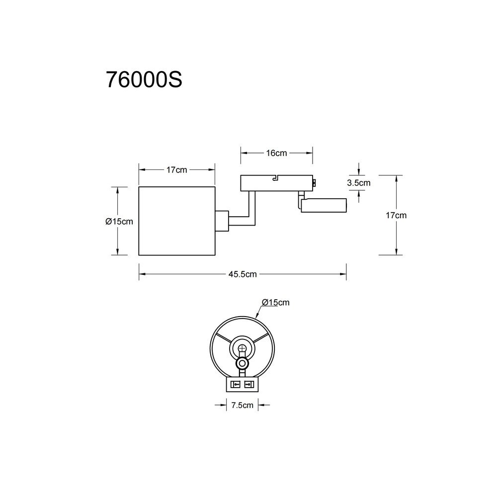 Nachttischlampe Zamora Schwarz mit schwarzer Kapuze Globo 9007371575893