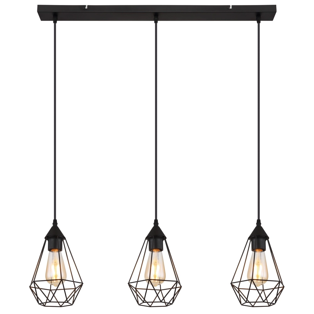 3-Licht Pendellampe Zachary Schwarz Globo 9007371447909