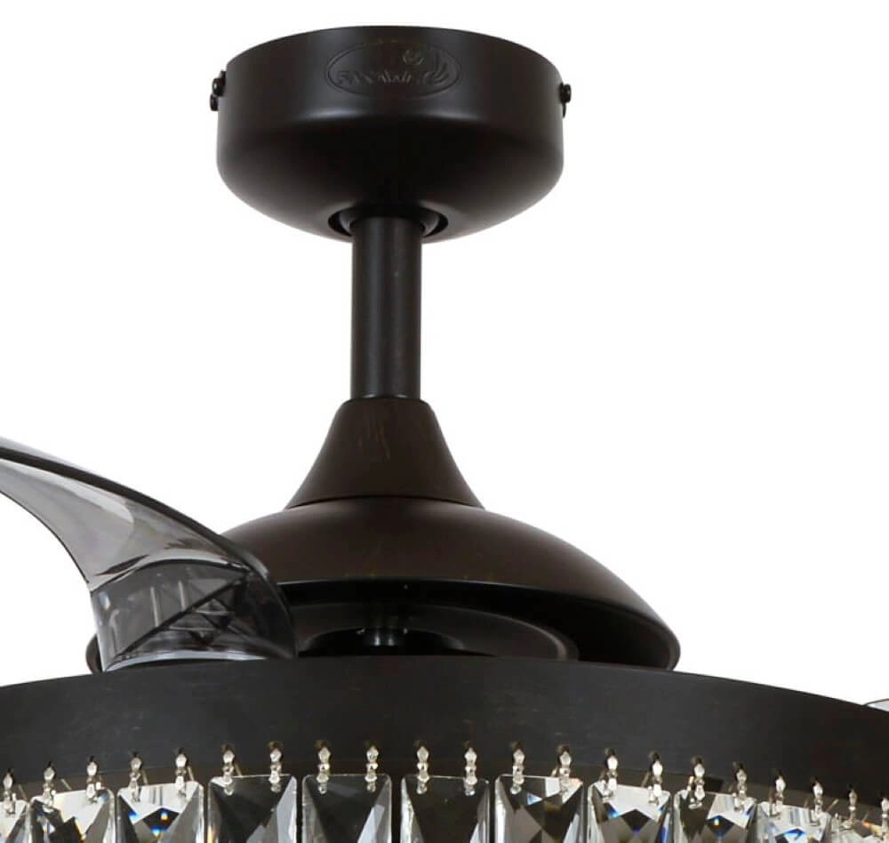 Schwarzer Deckenventilator mit Kristall Fanway Veil Ø 122cm Beacon 9333509143970