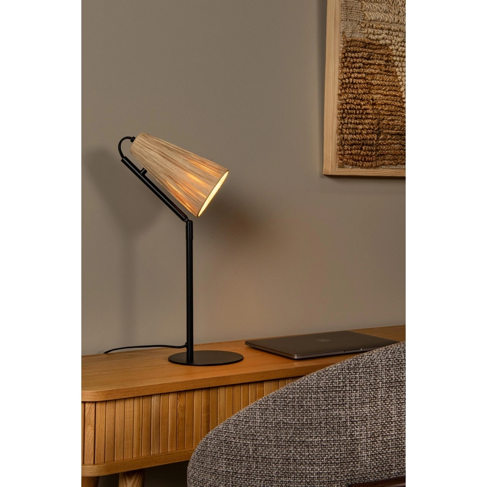 Einzigartige Tischlampe Bensen Holz Lucide 5411212051646