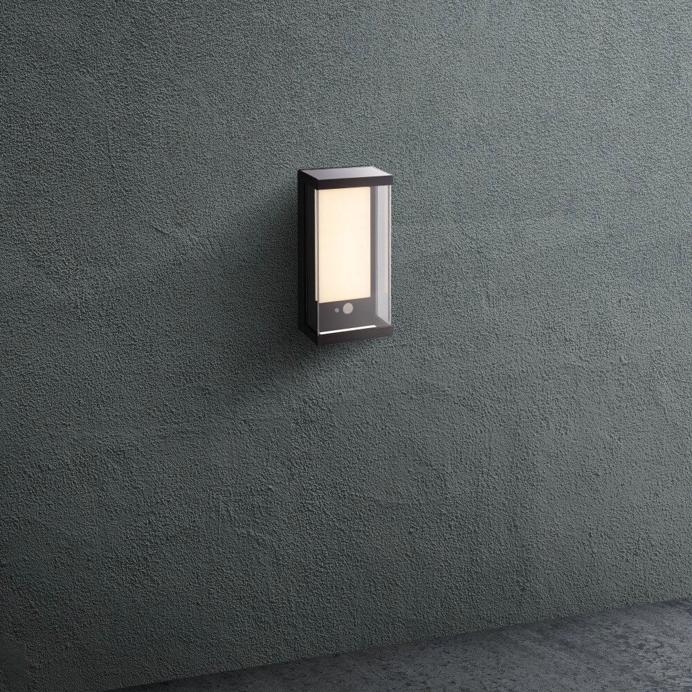 Rechteckige Wandleuchte Solar Schwarz Searchlight 5053423241562